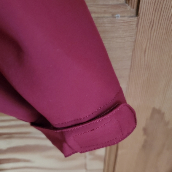 Women's Rain Coat Wine Red sz M/L - Picture 7 of 8